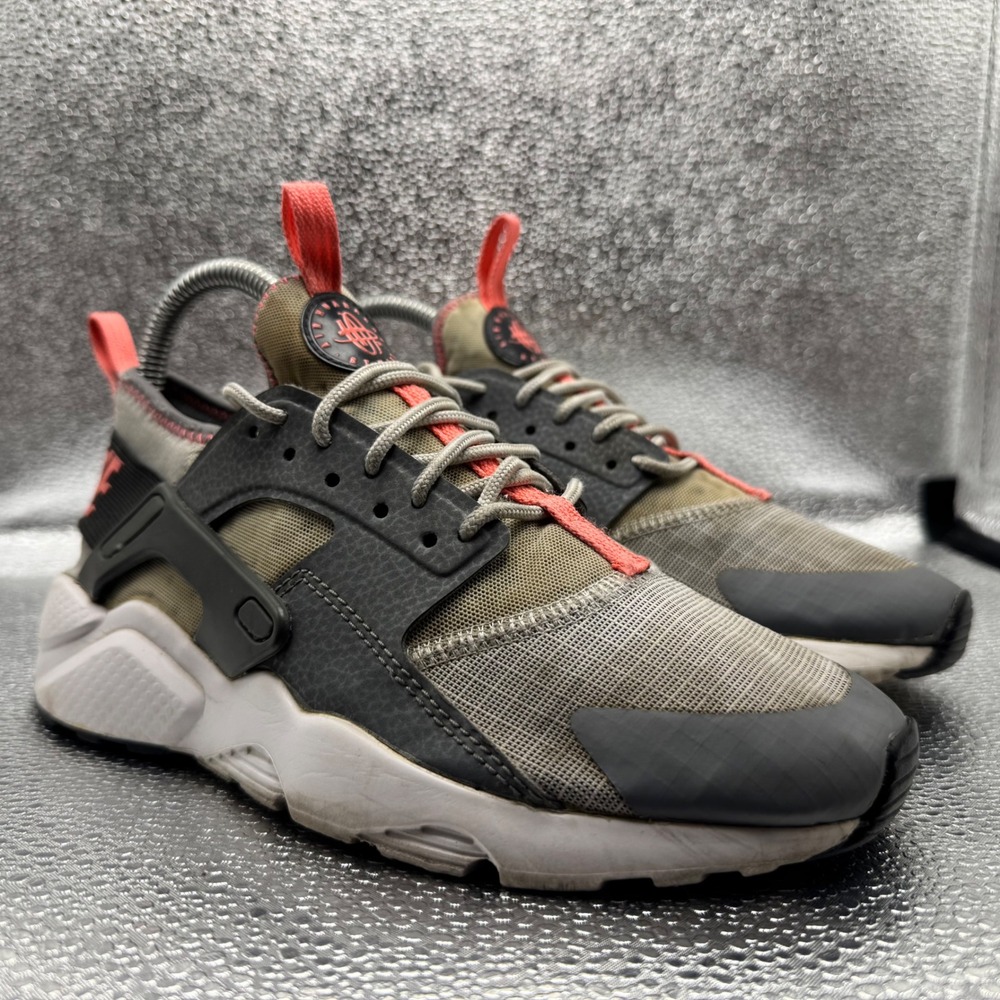 Size 4Y Nike Air Huarache Run Ultra Kids Green Grey Good Athletic Sneakers
